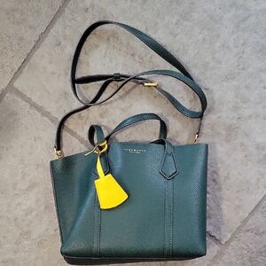 Tory Burch Green Leather Satchel Purse